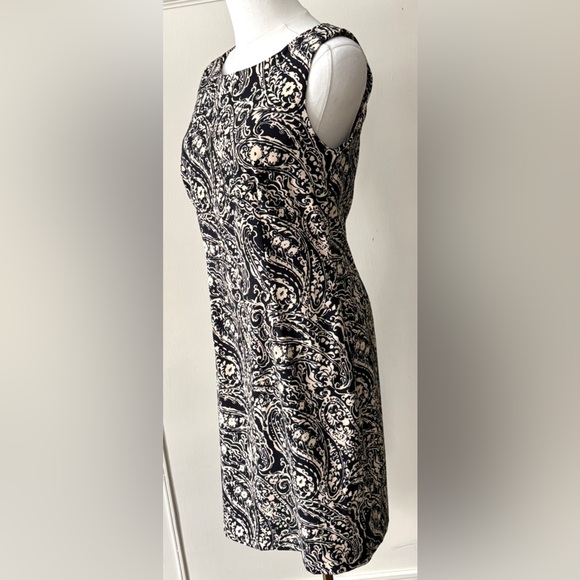 Women’s Connected Apparel Contemporary Black & Cream Fitted‎ Modern Print Dress - Picture 2 of 8